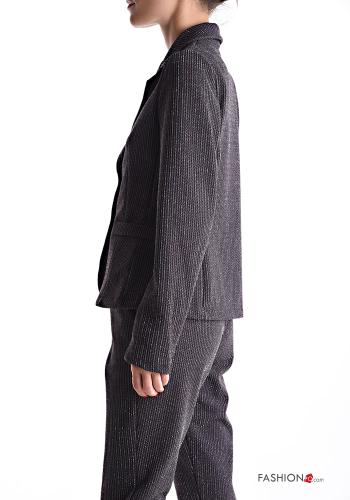 Lurex lange ärmel Blazer mit Knöpfen ohne Futter - ph 3