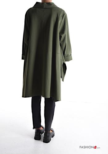 lange ärmel asymmetrisch Jacke aus Baumwolle mit Knöpfen ohne Futter mit Taschen - ph 2