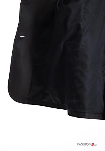 faux leather long sleeve Jacket with buttons with lining with pockets - ph 6