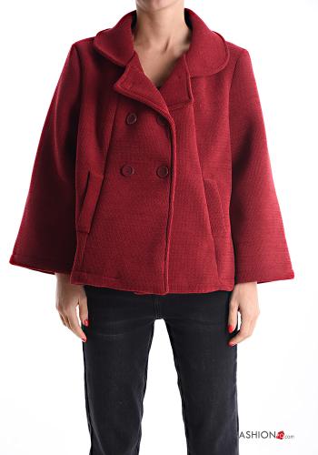 Cappotto corto doppio petto maniche lunghe senza fodera con bottoni con tasche - ph 1