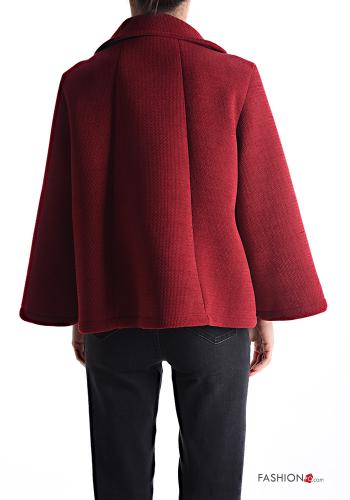 Cappotto corto doppio petto maniche lunghe senza fodera con bottoni con tasche - ph 2