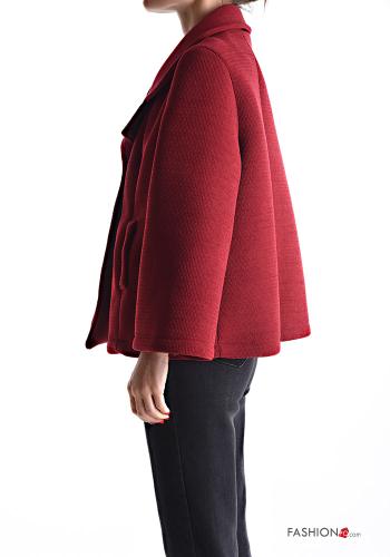 Cappotto corto doppio petto maniche lunghe senza fodera con bottoni con tasche - ph 3