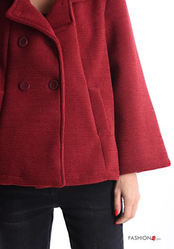 Cappotto corto doppio petto maniche lunghe senza fodera con bottoni con tasche - ph 4