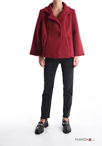 Cappotto corto doppio petto maniche lunghe senza fodera con bottoni con tasche - ph 5