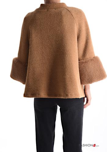 Manteau fourrure synthétique manches longues à boutons sans doublure - ph 2