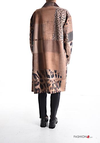 Veste Suède à collet Imprimé animalier avec poches sans doublure - ph 2