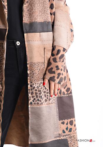 Veste Suède à collet Imprimé animalier avec poches sans doublure - ph 4