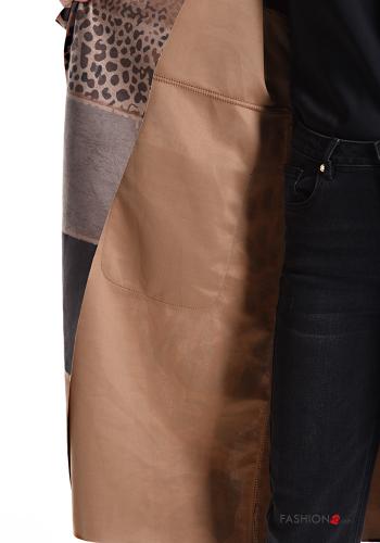 Veste Suède à collet Imprimé animalier avec poches sans doublure - ph 5