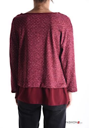 T-shirt à manches longues chiffon col rond avec clous - ph 2