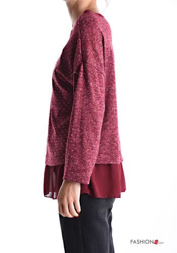 T-shirt à manches longues chiffon col rond avec clous - ph 3
