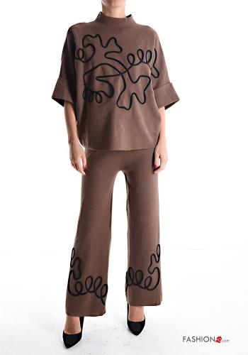 Co-ord with elastic 3/4 sleeve Rollneck - ph 1