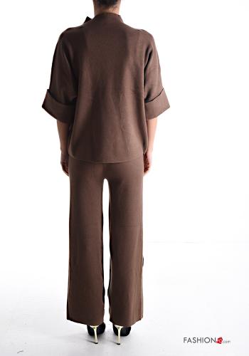 Co-ord with elastic 3/4 sleeve Rollneck - ph 2