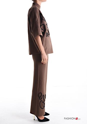 Co-ord with elastic 3/4 sleeve Rollneck - ph 3