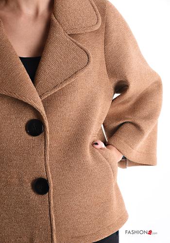 Giacca con colletto senza fodera con bottoni con tasche scollo a V - ph 4