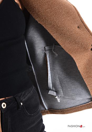 Giacca con colletto senza fodera con bottoni con tasche scollo a V - ph 6