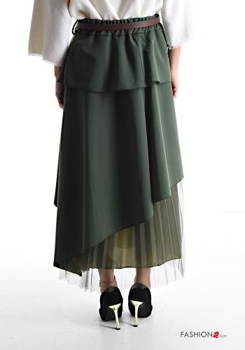 Gonna plissé tulle con fodera con cintura con balze - ph 2