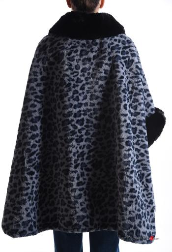 Animal print faux fur Poncho 3/4 sleeve - ph 2
