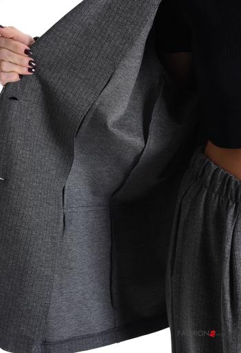 Striped oversized wide leg Suit with pockets with elastic - ph 5
