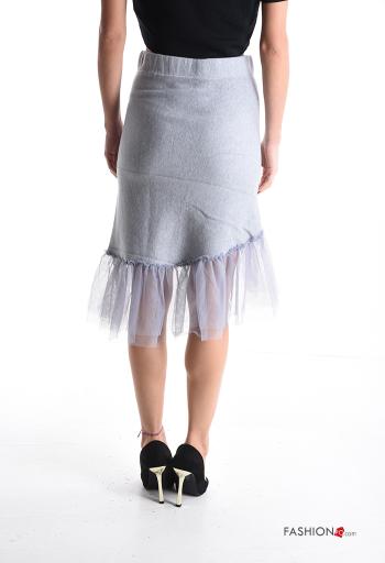 Gonna asimmetrico tulle vita alta con bottoni - ph 2