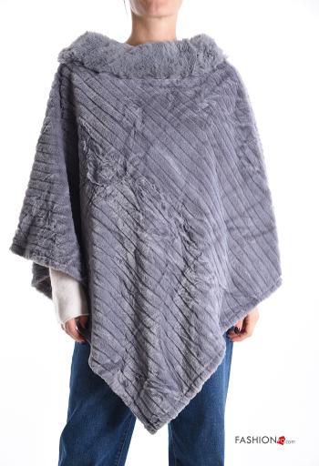 Poncho pelliccia sintetica asimmetrico - ph 1