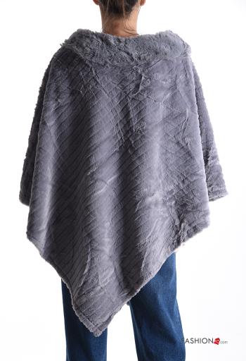Poncho pelliccia sintetica asimmetrico - ph 2