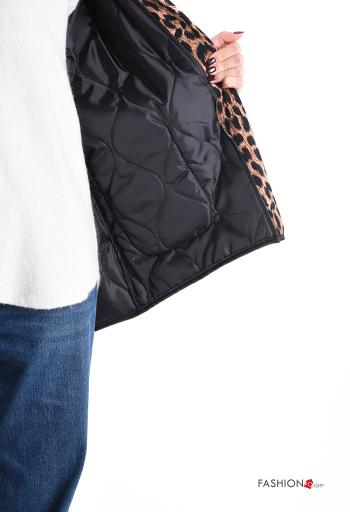 Animal print long sleeve quilted Duster Coat without lining - ph 6