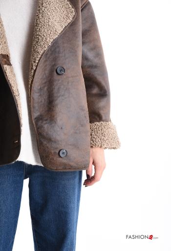 faux leather Coat with buttons with pockets - ph 4