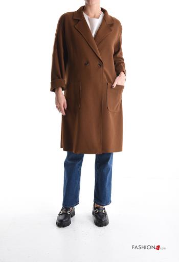 Cappotto senza fodera con bottoni con tasche