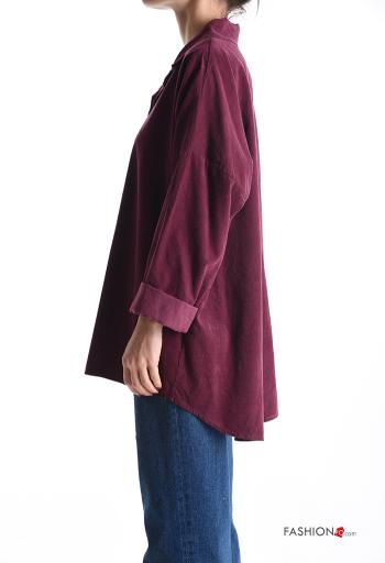Blusa in Cotone maniche lunghe con colletto con bottoni - ph 3