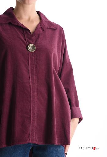 Blusa in Cotone maniche lunghe con colletto con bottoni - ph 4