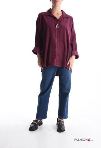 Blusa in Cotone maniche lunghe con colletto con bottoni - ph 5