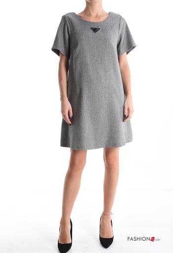 kurze ärmel u-boot ausschnitt kurz Kleid