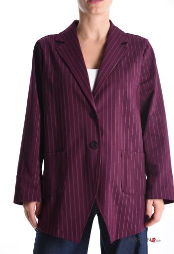 Striped Jacket with buttons without lining with pockets - ph 1