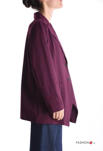 Striped Jacket with buttons without lining with pockets - ph 3