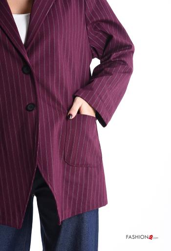 Striped Jacket with buttons without lining with pockets - ph 4