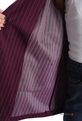 Striped Jacket with buttons without lining with pockets - ph 6