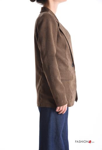 Samt Jacke mit Knöpfen mit Futter - ph 3