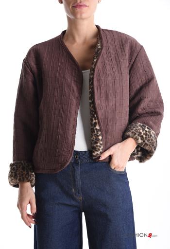 Animal print long sleeve crew neck multipurpose Jacket - ph 1