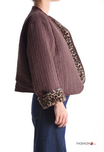 Animal print long sleeve crew neck multipurpose Jacket - ph 3