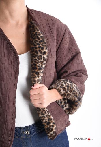 Animal print long sleeve crew neck multipurpose Jacket - ph 4