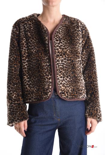 Animal print long sleeve crew neck multipurpose Jacket - ph 6
