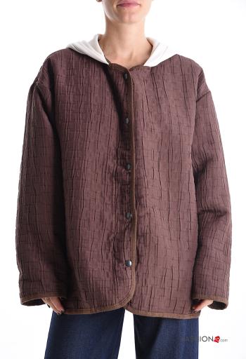 long sleeve Jacket with lining with hood with buttons with pockets - ph 1