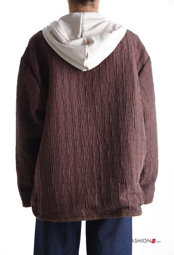 long sleeve Jacket with lining with hood with buttons with pockets - ph 2