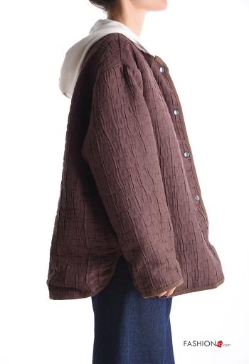 long sleeve Jacket with lining with hood with buttons with pockets - ph 3