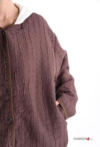 long sleeve Jacket with lining with hood with buttons with pockets - ph 4