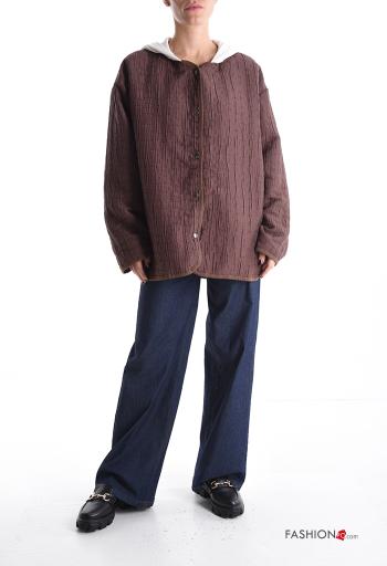 long sleeve Jacket with lining with hood with buttons with pockets - ph 5