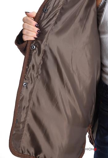 long sleeve Jacket with lining with hood with buttons with pockets - ph 6