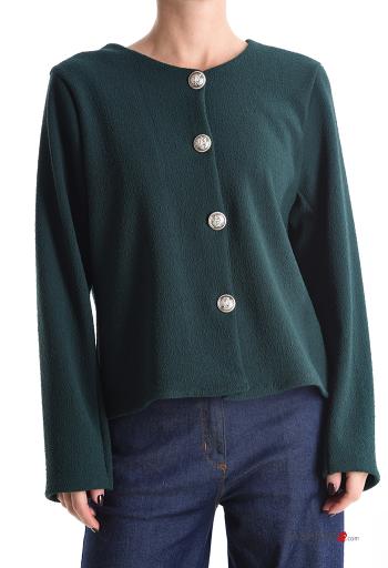 long sleeve crew neck Cardigan with buttons - ph 1