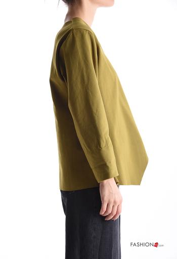 Blusa in Cotone maniche lunghe con fibbia asimmetrico - ph 3
