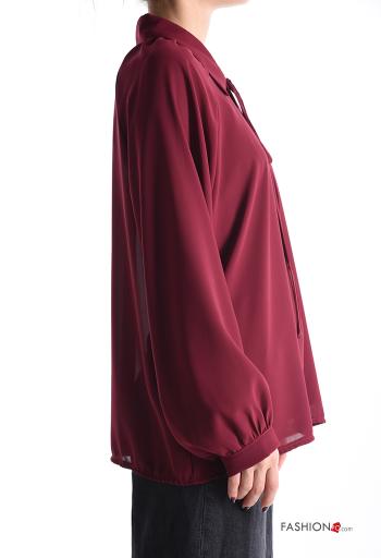 lange ärmel mit kragen chiffon Bluse mit Schleife - ph 3